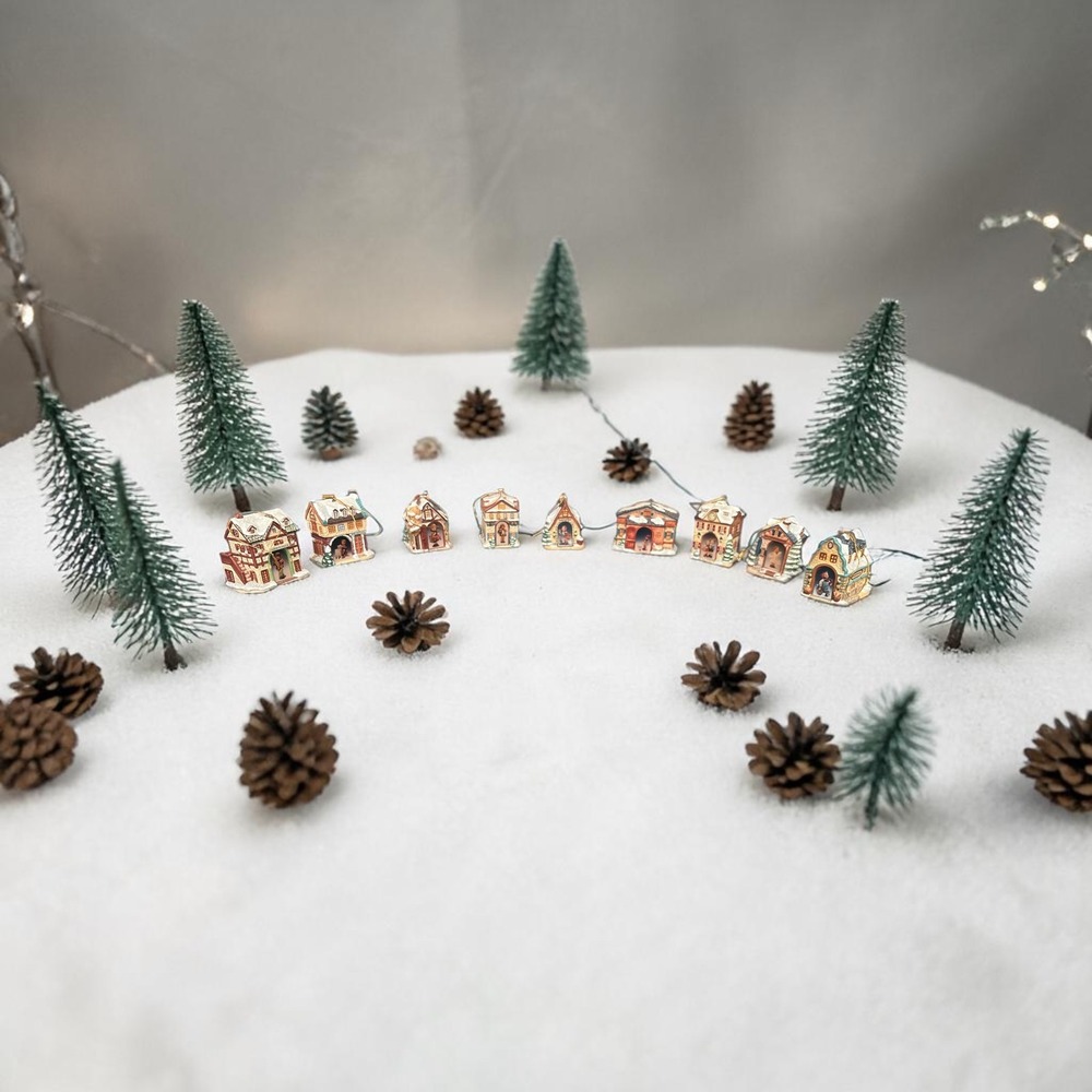 MJ Hummel Goebel Biedermeier Village 2000's Ornament Set 9 Piece Miniature 3 in